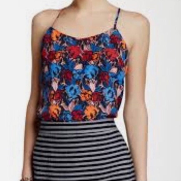 J. Crew Tops - J.Crew Floral Spaghetti Strap Racerback Cami Top Size 8